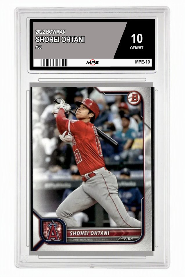 2022 BOWMAN #68 SHOHEI OHTANI MPE 10 GEM/MT — graded card up for auction