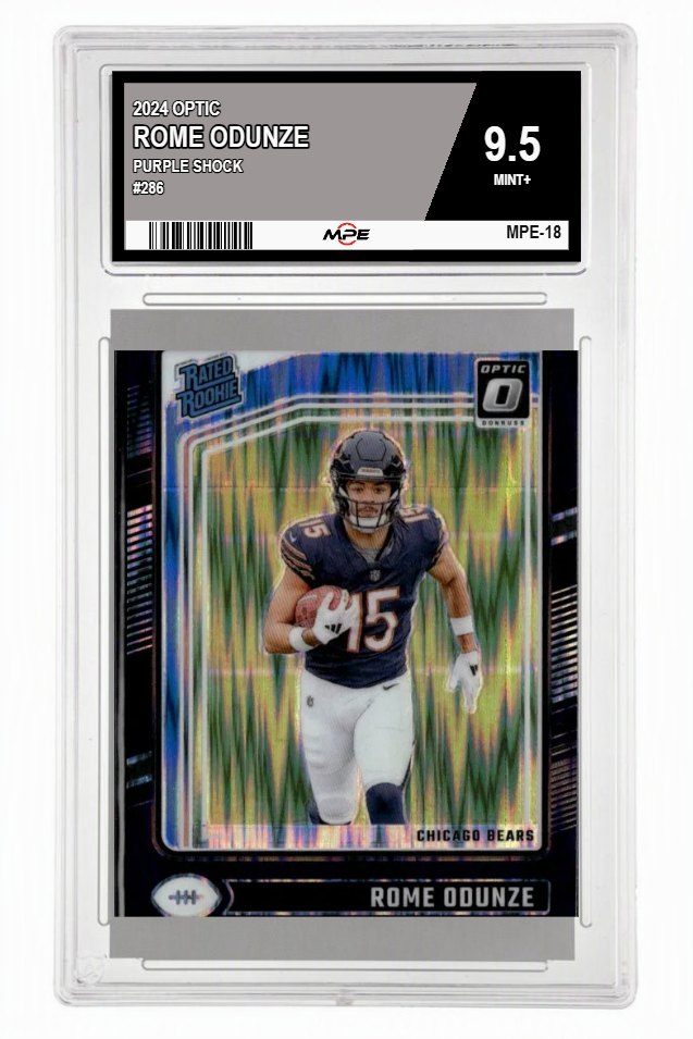 2024 OPTIC PURPLE SHOCK #286 ROME ODUNZE MPE 9.5 MINT+ — graded card auctioned from the MPE vault