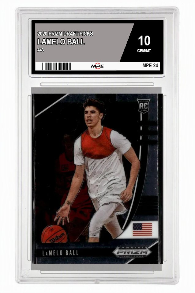 2020 PRIZM DRAFT PICKS #43 LAMELO BALL MPE 10 GEM/MT — graded card auctioned from the MPE vault