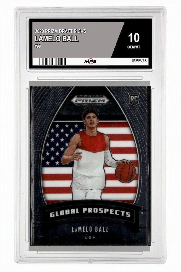 2020 PRIZM DRAFT PICKS #98 LAMELO BALL MPE 10 GEM/MT — graded card auctioned from the MPE vault