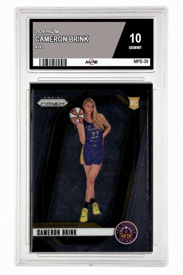 2024 PRIZM #143 CAMERON BRINK MPE 10 GEM/MT — graded card auctioned from the MPE vault