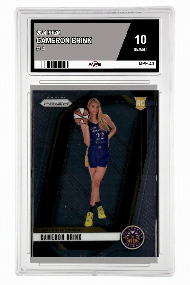 2024 PRIZM #143 CAMERON BRINK MPE 10 GEM/MT — graded card auctioned from the MPE vault