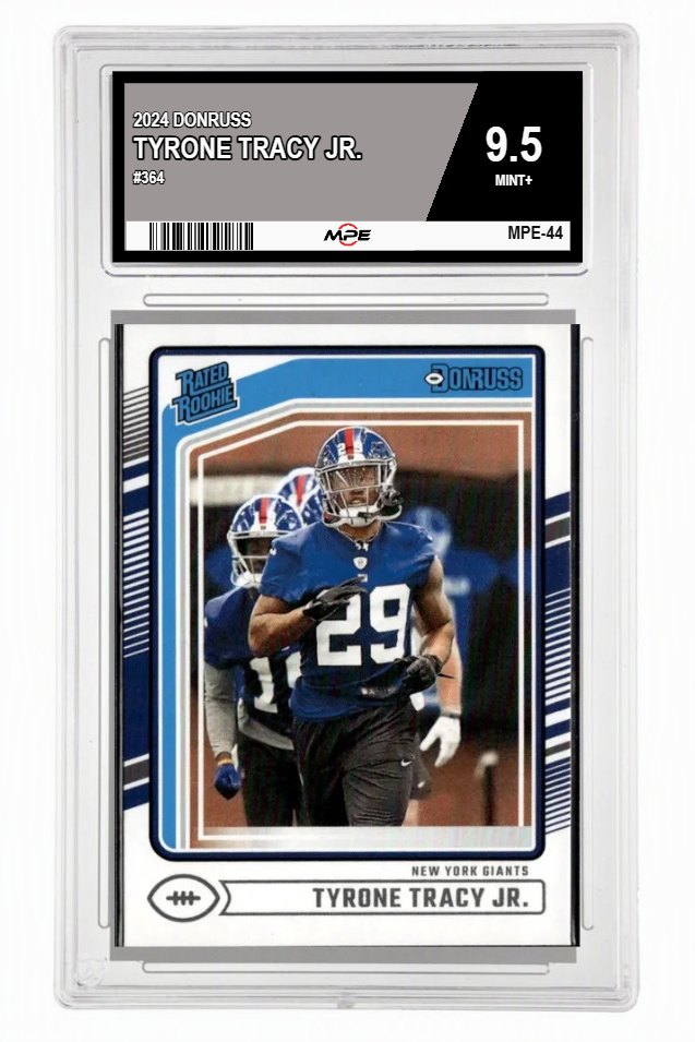 2024 DONRUSS #364 TYRONE TRACY JR. MPE 9.5 MINT+ — graded card auctioned from the MPE vault