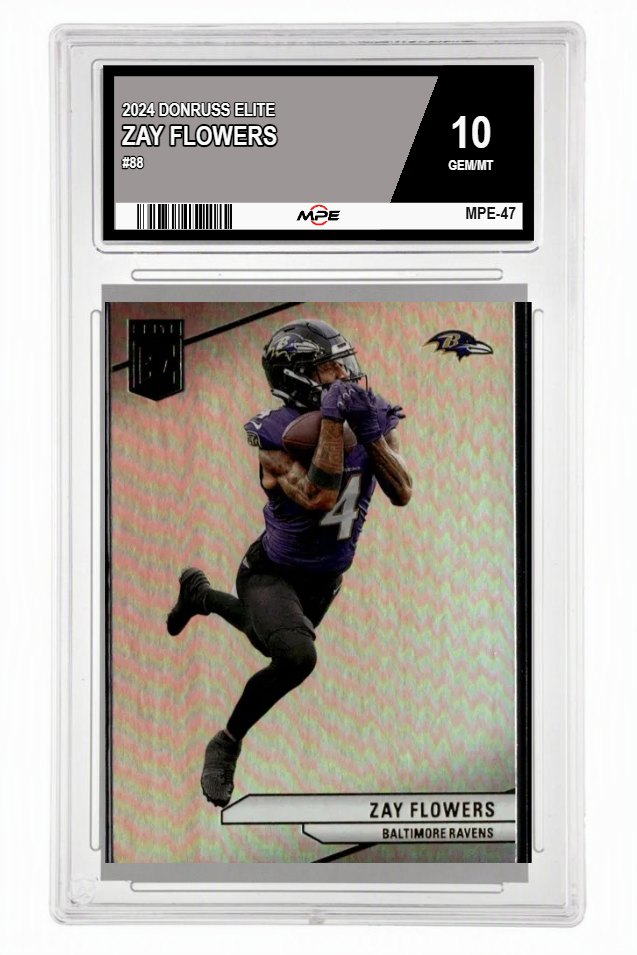 2024 DONRUSS ELITE #88 ZAY FLOWERS MPE 10 GEM/MT — graded card auctioned from the MPE vault