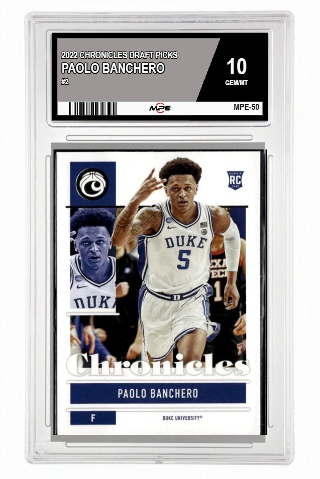 2022 CHRONICLES DRAFT PICKS #2 PAOLO BANCHERO MPE 10 GEM/MT — graded card auctioned from the MPE vault