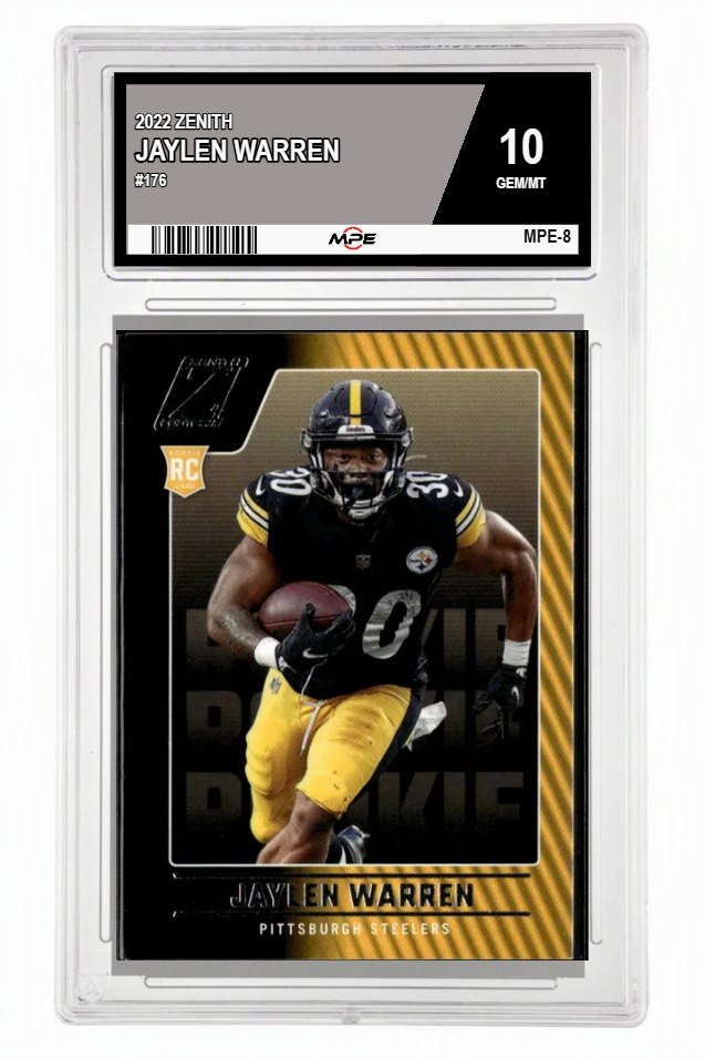 2022 ZENITH #176 JAYLEN WARREN MPE 10 GEM/MT — graded card auctioned from the MPE vault