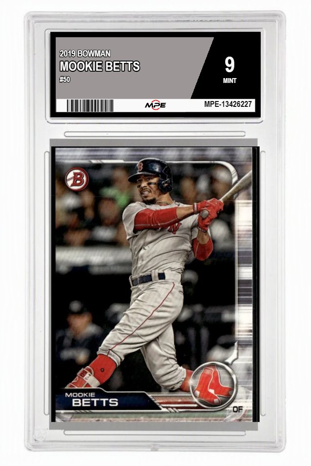 2019 BOWMAN #50 MOOKIE BETTS MPE 9 MINT — graded card auctioned from the MPE vault