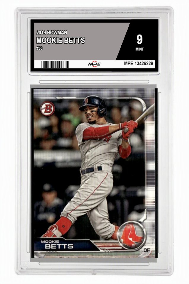 2019 BOWMAN #50 MOOKIE BETTS MPE 9 MINT — graded card auctioned from the MPE vault