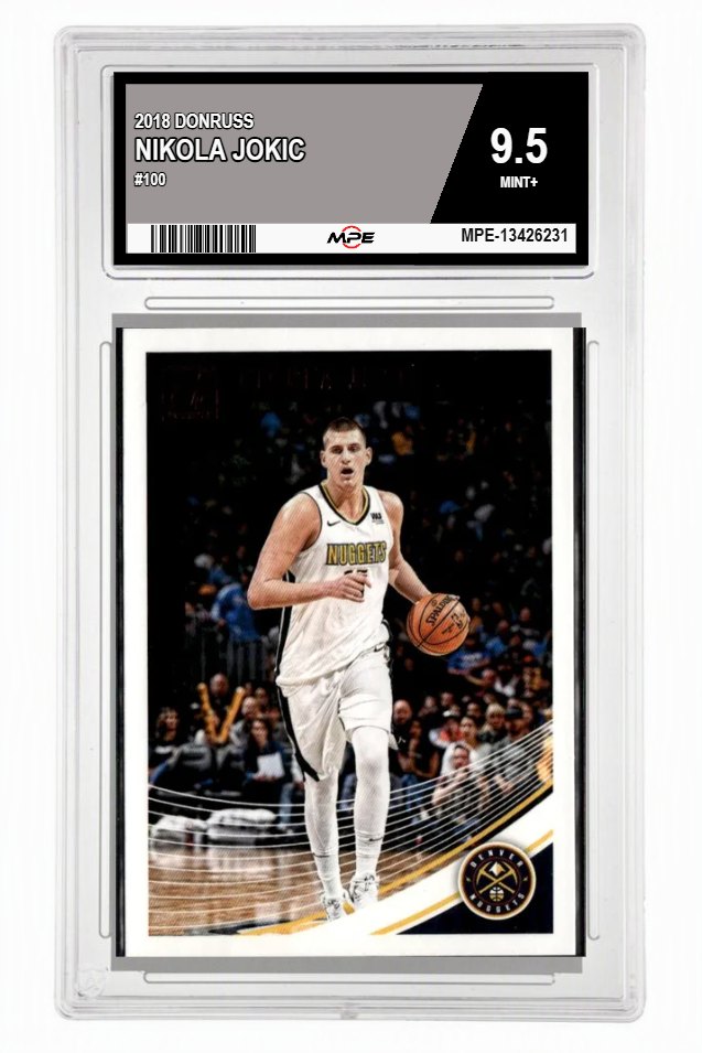 2018 DONRUSS #100 NIKOLA JOKIC MPE 9.5 MINT+ — graded card auctioned from the MPE vault