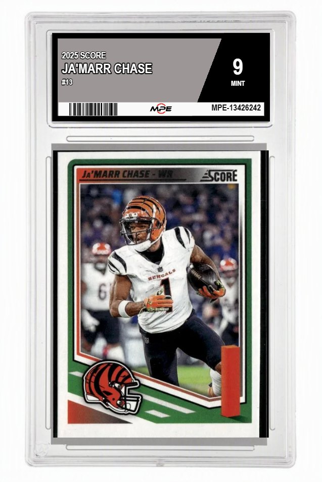 2025 SCORE #13 JA'MARR CHASE MPE 9 MINT — graded card auctioned from the MPE vault