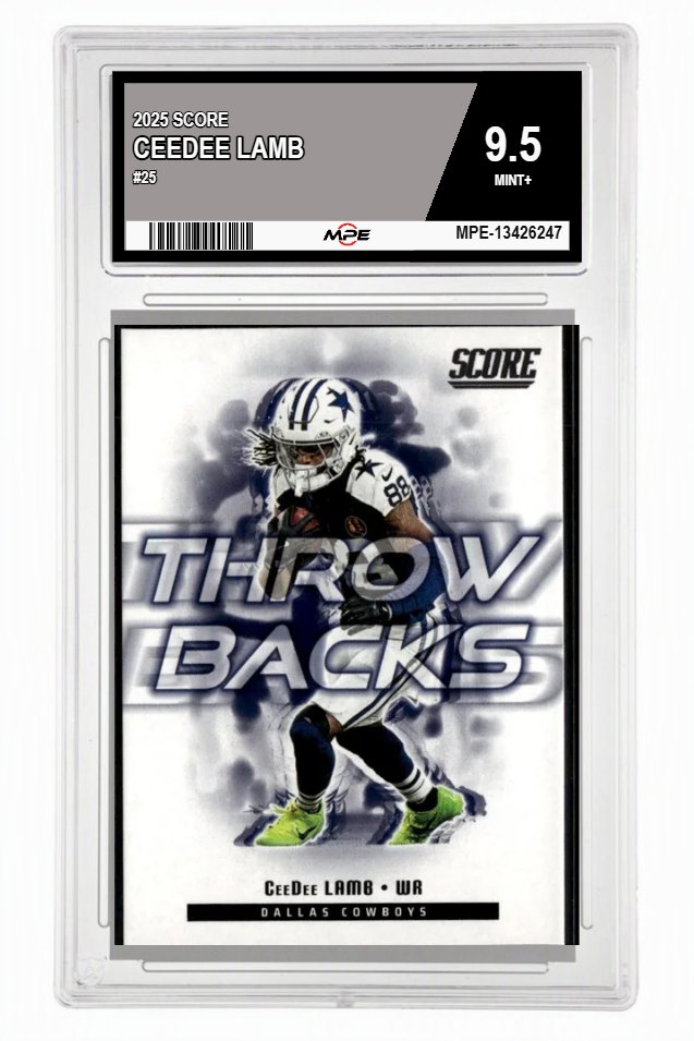 2025 SCORE #25 CEEDEE LAMB MPE 9.5 MINT+ — graded card auctioned from the MPE vault