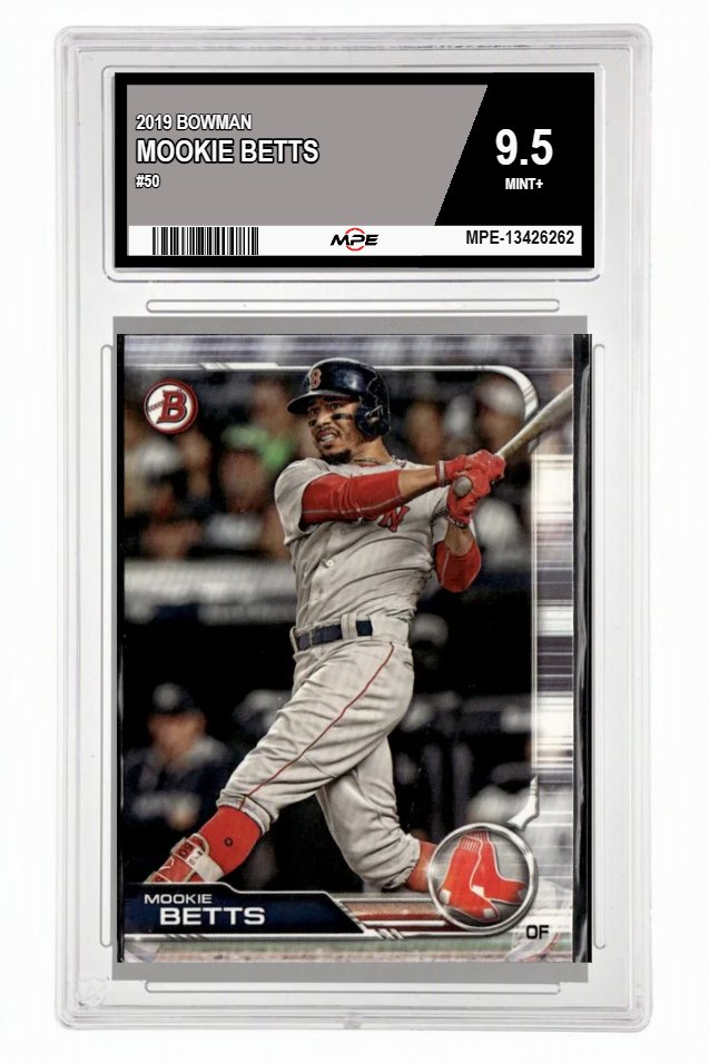 2019 BOWMAN #50 MOOKIE BETTS MPE 9.5 MINT+ — graded card auctioned from the MPE vault