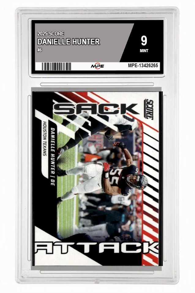 2025 SCORE #6 DANIELLE HUNTER MPE 9 MINT — graded card auctioned from the MPE vault