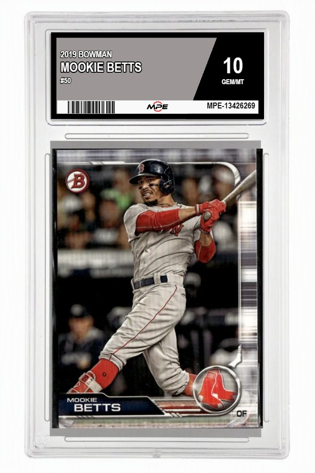 2019 BOWMAN #50 MOOKIE BETTS MPE 10 GEM/MT — graded card auctioned from the MPE vault