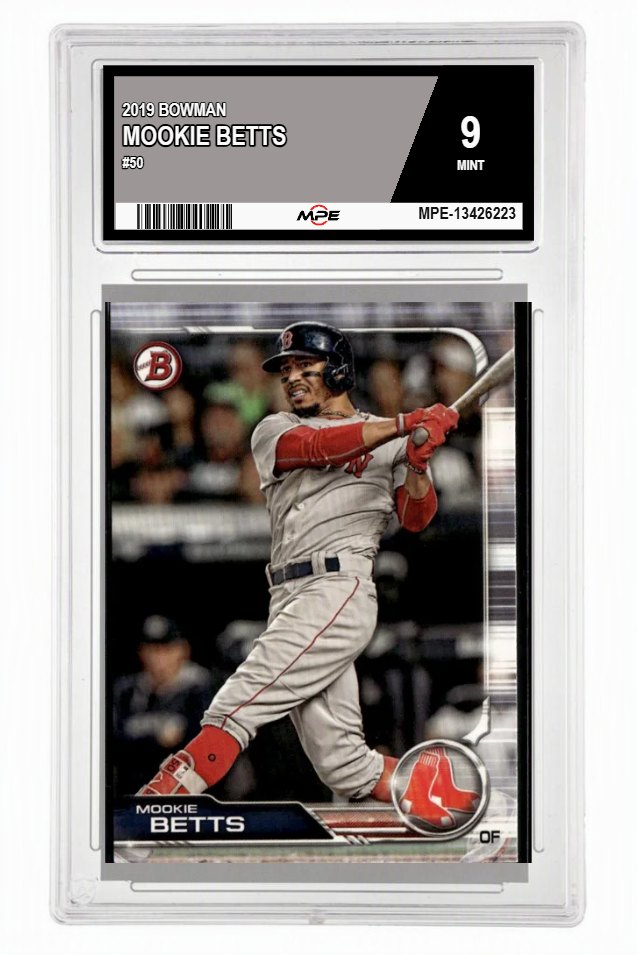 2019 BOWMAN #50 MOOKIE BETTS MPE 9 MINT — graded card auctioned from the MPE vault