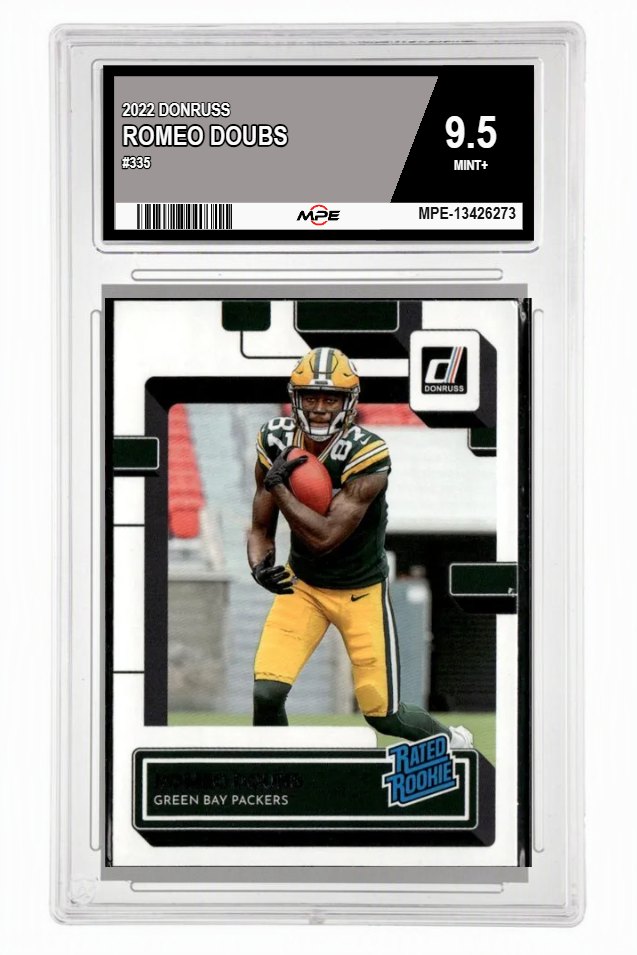 2022 DONRUSS #335 ROMEO DOUBS MPE 9.5 MINT+ — graded card auctioned from the MPE vault