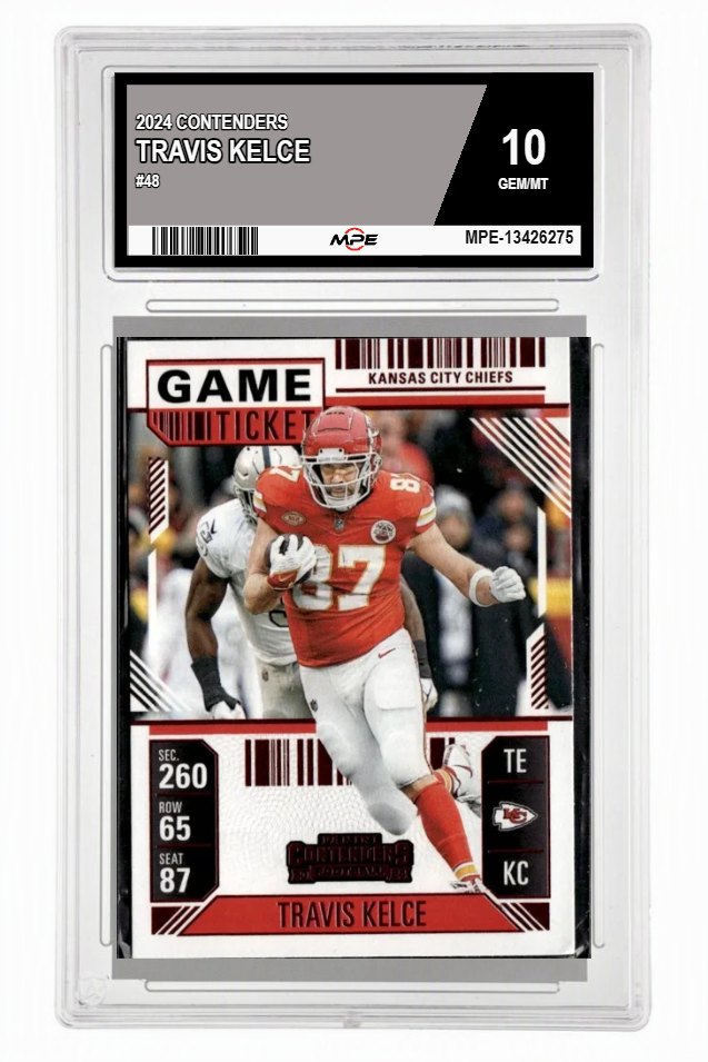 2024 CONTENDERS #48 TRAVIS KELCE MPE 10 GEM/MT — graded card auctioned from the MPE vault