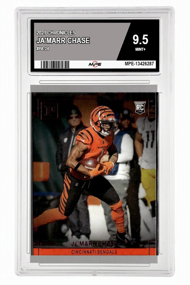 2021 CHRONICLES #PA-24 JA'MARR CHASE MPE 9.5 MINT+ — graded card auctioned from the MPE vault