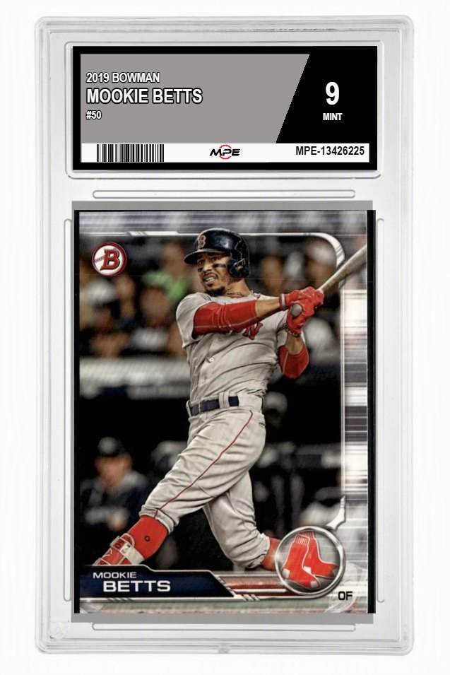 2019 BOWMAN #50 MOOKIE BETTS MPE 9 MINT — graded card auctioned from the MPE vault