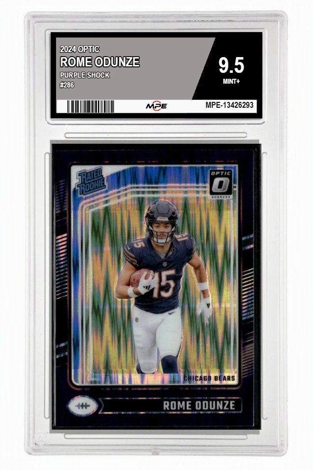 2024 OPTIC PURPLE SHOCK #286 ROME ODUNZE MPE 9.5 MINT+ — graded card auctioned from the MPE vault