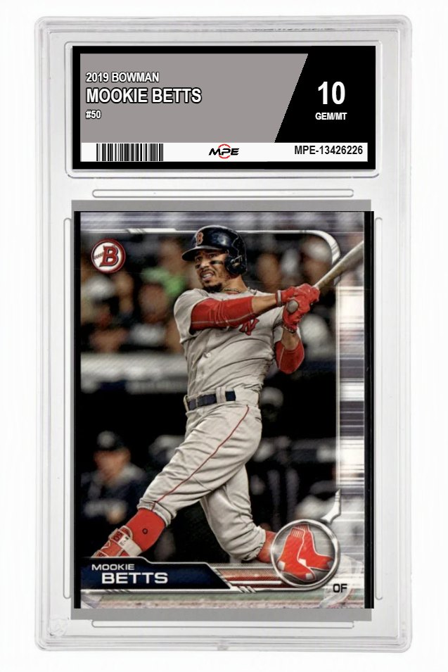 2019 BOWMAN #50 MOOKIE BETTS MPE 10 GEM/MT — graded card auctioned from the MPE vault