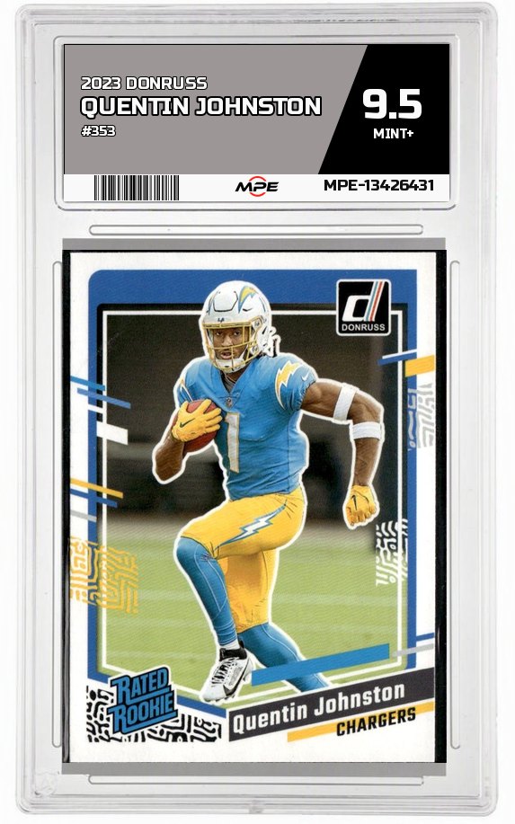 2023 DONRUSS #353 QUENTIN JOHNSTON MPE 9.5 MINT+ — graded card auctioned from the MPE vault
