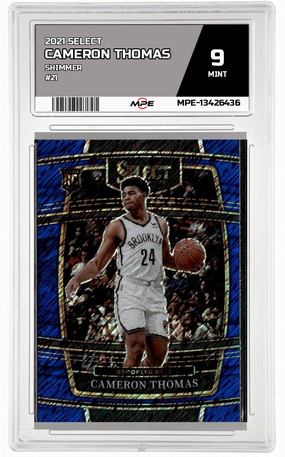 2021 SELECT SHIMMER #21 CAMERON THOMAS MPE 9 MINT — graded card auctioned from the MPE vault