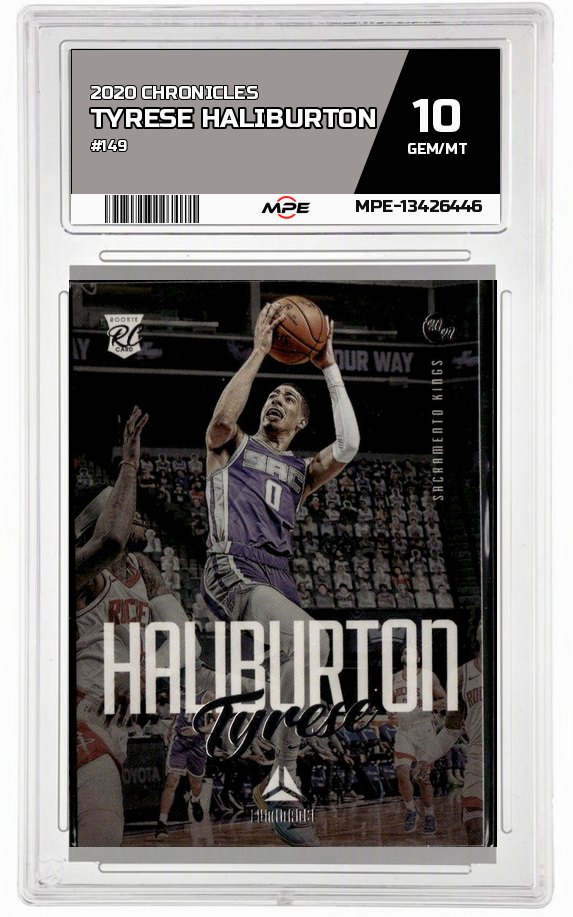 2020 CHRONICLES #149 TYRESE HALIBURTON MPE 10 GEM/MT — graded card auctioned from the MPE vault