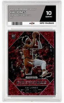 2021 PRIZM DRAFT PICKS FIREWORKS-PINK DISCO #12 KAI JONES MPE 10 GEM/MT — graded card up for auction