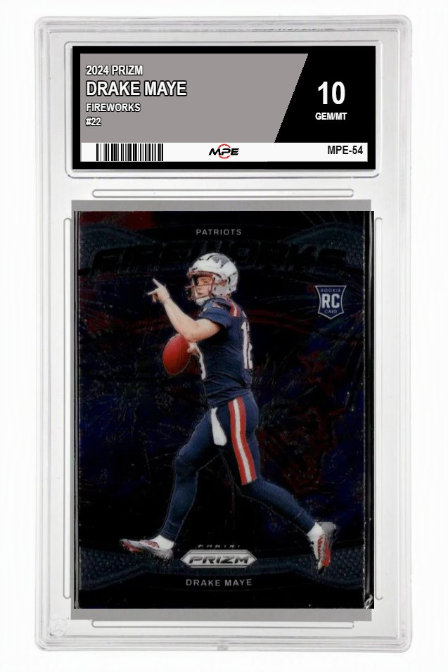 2024 PRIZM FIREWORKS #22 DRAKE MAYE MPE 10 GEM/MT — graded card up for auction