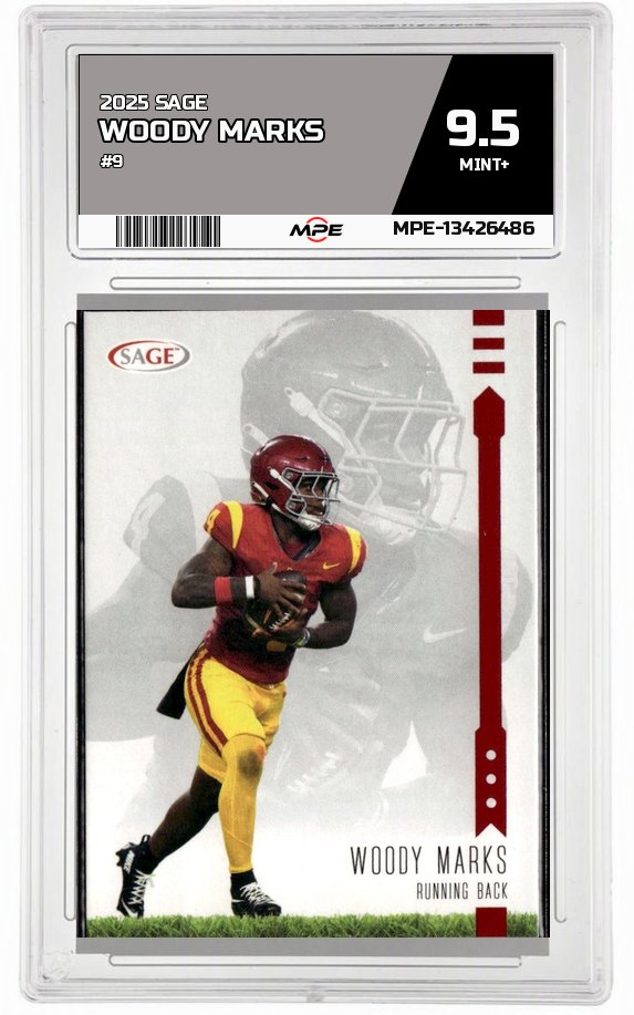 2025 SAGE #9 WOODY MARKS MPE 9.5 MINT+ — graded card auctioned from the MPE vault