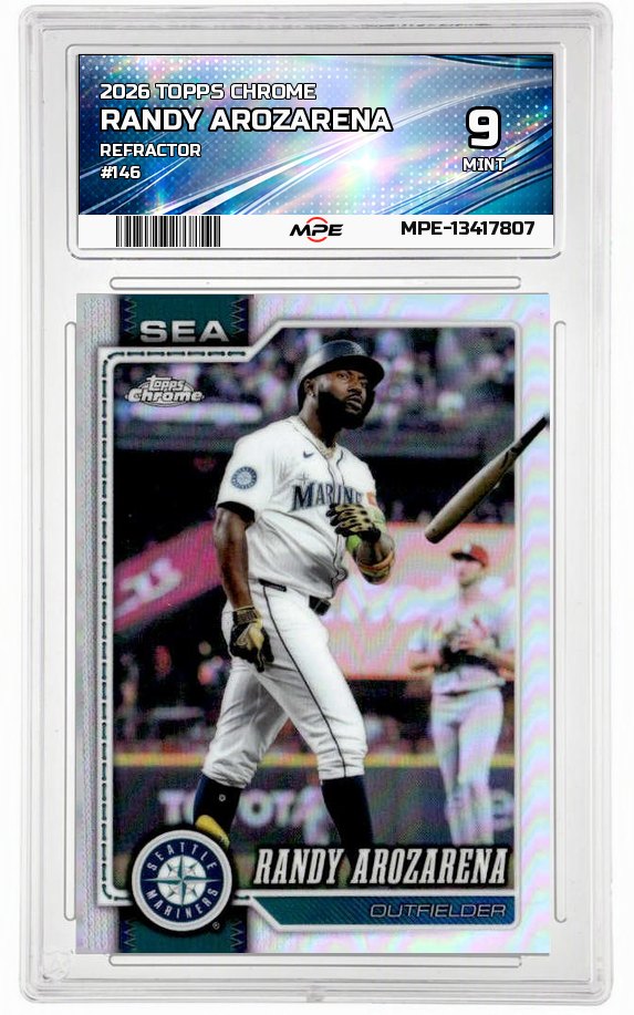 2026 TOPPS CHROME REFRACTOR #146 Randy Arozarena MPE 9 MINT — graded card auctioned from the MPE vault