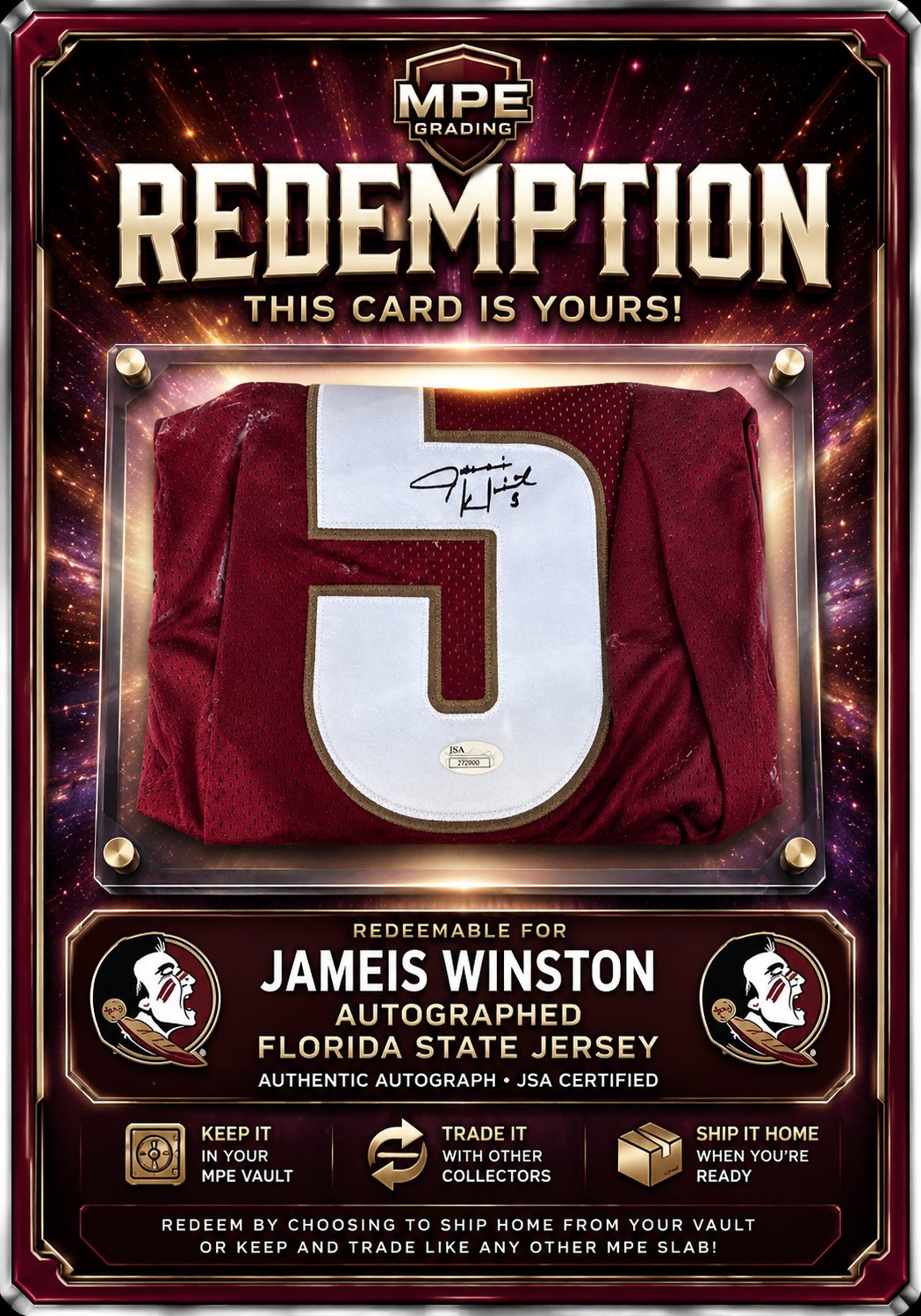 CONGRATULATIONS!! REDEMPTION!! Jameis Winston graded slab