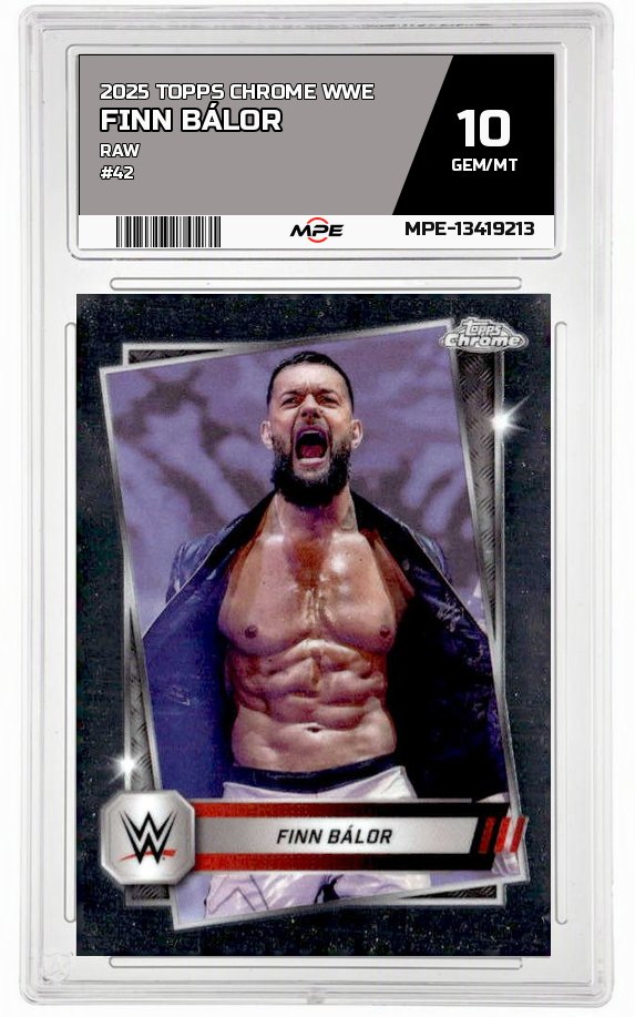 2025 TOPPS CHROME WWE RAW #42 FINN BÁLOR MPE 10 GEM/MT — graded card auctioned from the MPE vault