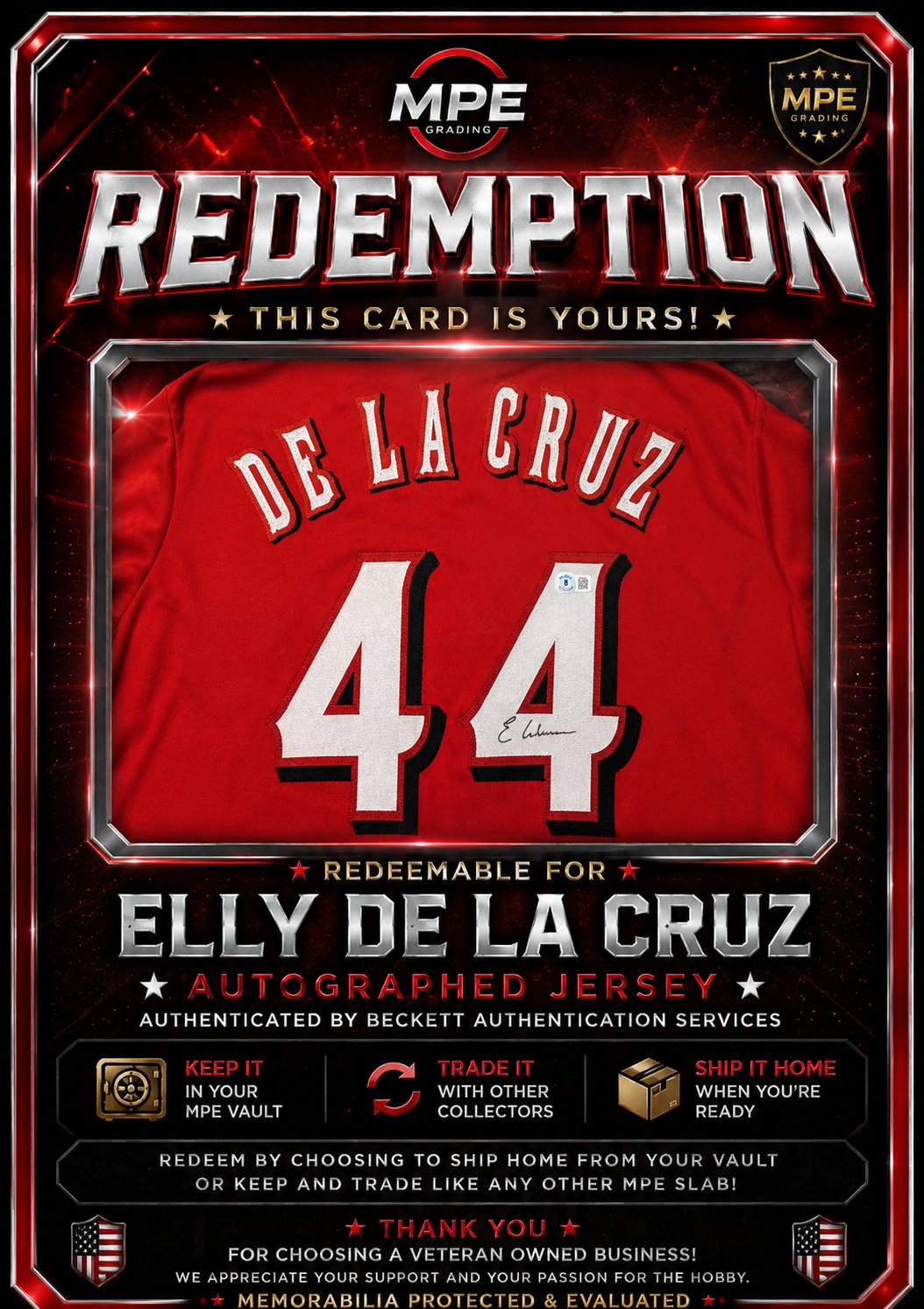 CONGRATULATIONS! REDEMPTION CARD ELLY DE LA CRUZ graded slab