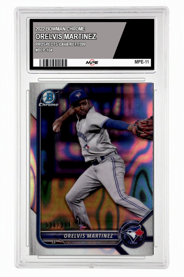 2022 BOWMAN CHROME PROSPECTS-LAVA REF. /399 #BCP-104 ORELVIS MARTINEZ MPE 10 GEM/MT — graded card up for auction