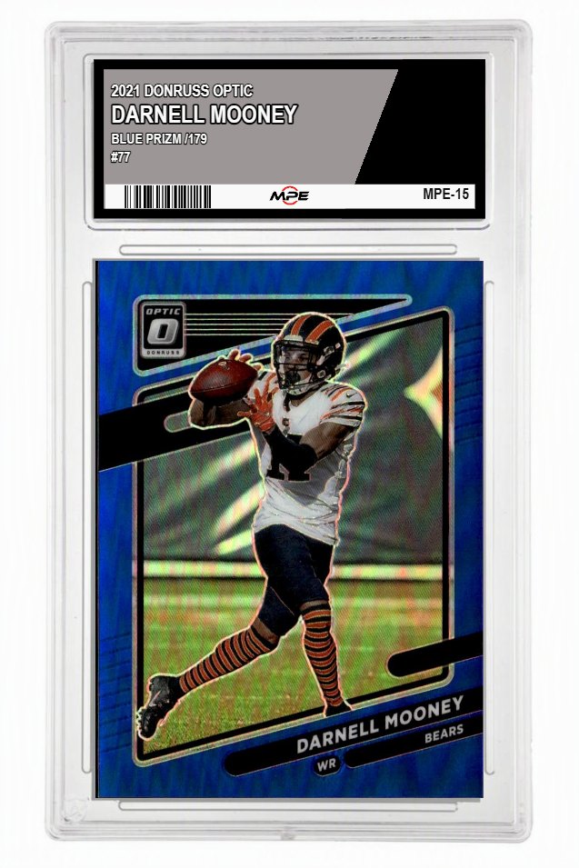 2021 DONRUSS OPTIC BLUE PRIZM /179 #77 DARNELL MOONEY MPE 9.5 MINT+ — graded card auctioned from the MPE vault