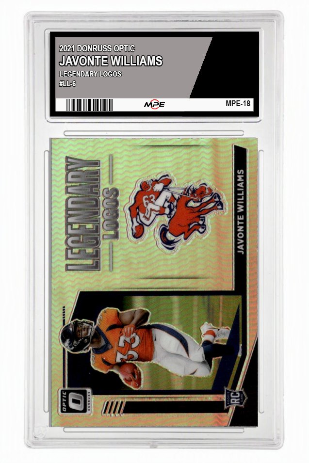 2021 DONRUSS OPTIC LEGENDARY LOGOS #LL-6 JAVONTE WILLIAMS MPE 9.5 MINT+ — graded card auctioned from the MPE vault