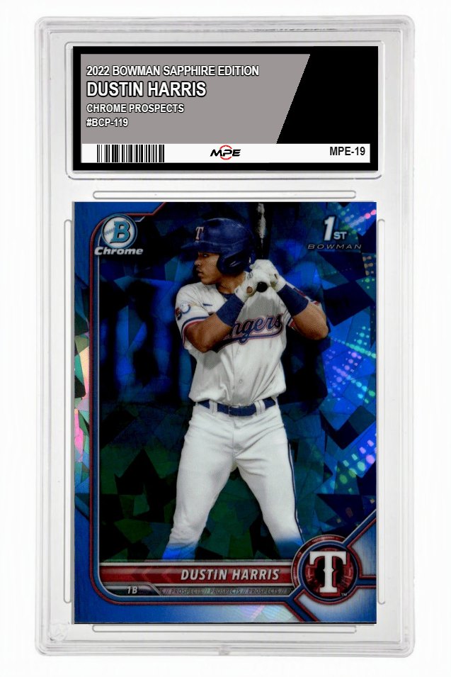 2022 BOWMAN SAPPHIRE EDITION CHROME PROSPECTS #BCP-119 DUSTIN HARRIS MPE 9 MINT — graded card up for auction