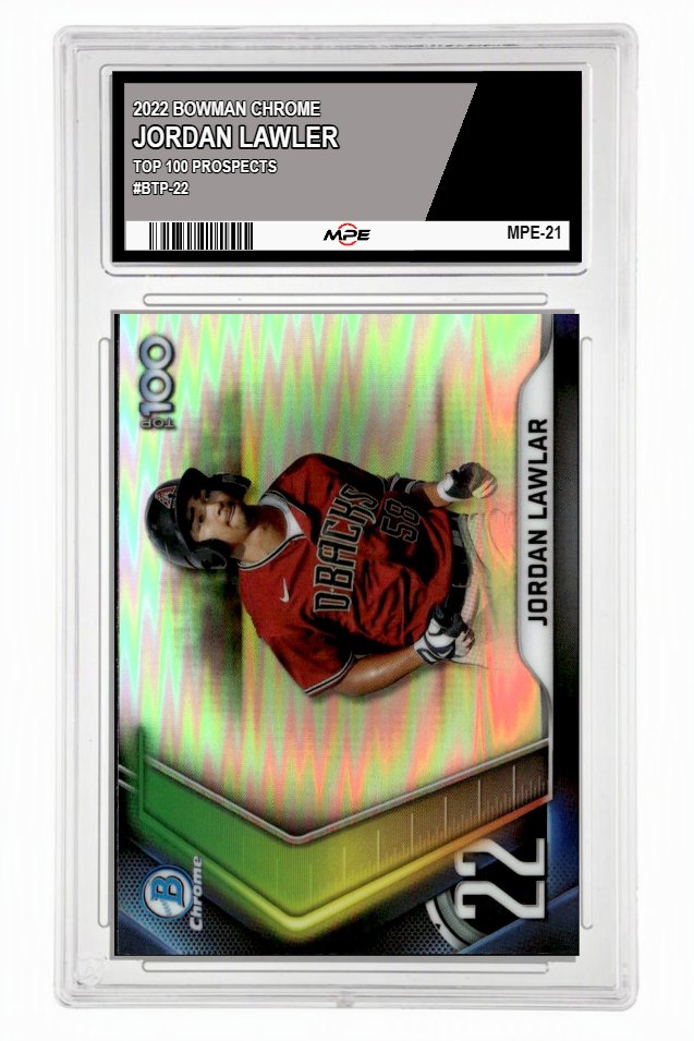 2022 BOWMAN CHROME TOP 100 PROSPECTS #BTP-22 JORDAN LAWLER MPE 9 MINT — graded card up for auction