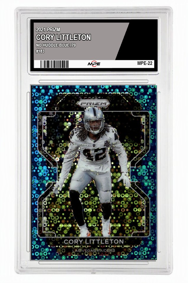 2021 PRIZM NO HUDDLE BLUE /79 #183 CORY LITTLETON MPE 9 MINT — graded card up for auction