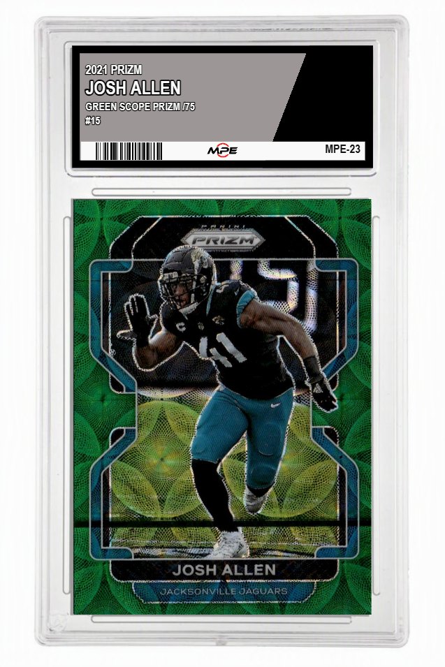 2021 PRIZM GREEN SCOPE PRIZM /75 #15 JOSH ALLEN MPE 10 GEM/MT — graded card up for auction