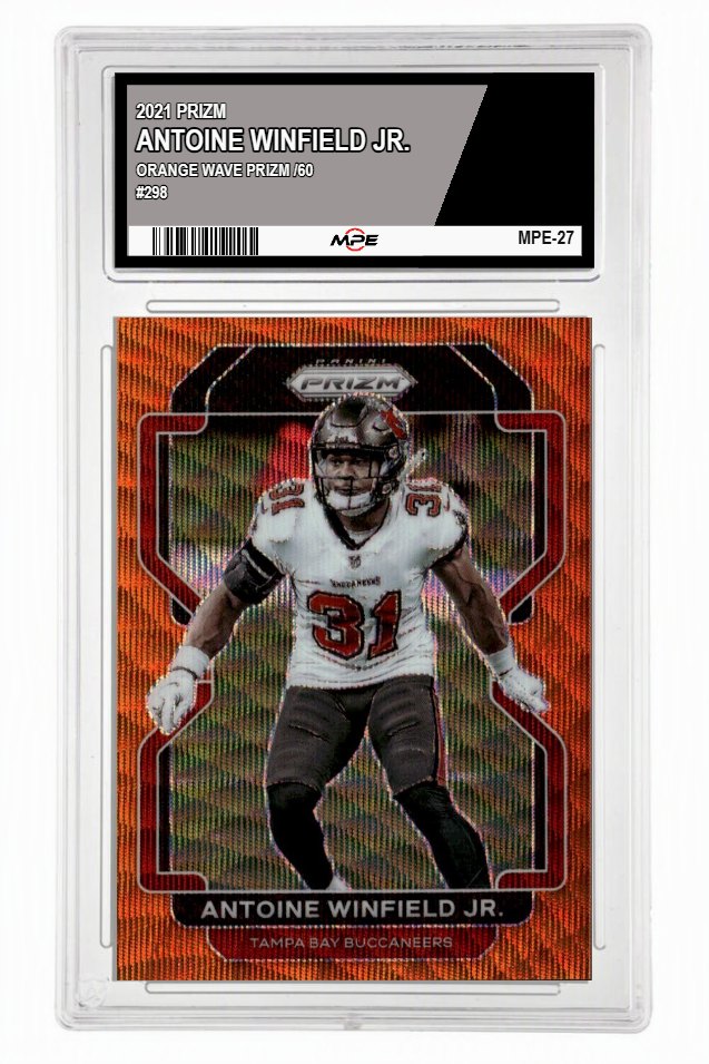 2021 PRIZM ORANGE WAVE PRIZM /60 #298 ANTOINE WINFIELD JR. MPE 9.5 MINT+ — graded card up for auction