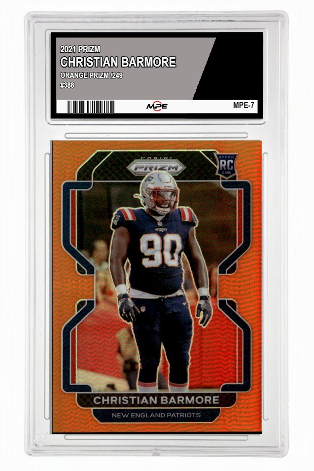 2021 PRIZM ORANGE PRIZM /249 #388 CHRISTIAN BARMORE MPE 10 GEM/MT — graded card up for auction
