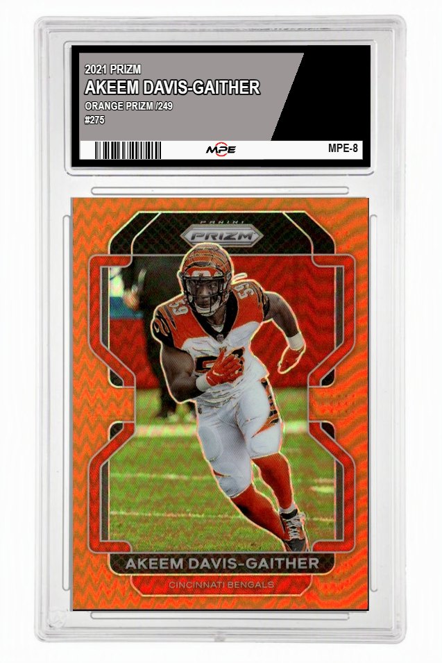 2021 PRIZM ORANGE PRIZM /249 #275 AKEEM DAVIS-GAITHER MPE 10 GEM/MT — graded card up for auction