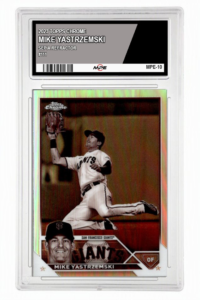 2023 TOPPS CHROME SEPIA REFRACTOR #111 MIKE YASTRZEMSKI MPE 10 GEM/MT — graded card up for auction