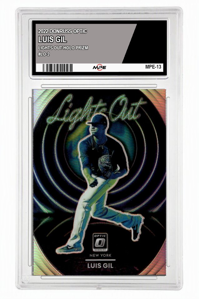 2022 DONRUSS OPTIC LIGHTS OUT-HOLO PRIZM #LO-2 LUIS GIL MPE 10 GEM/MT — graded card up for auction