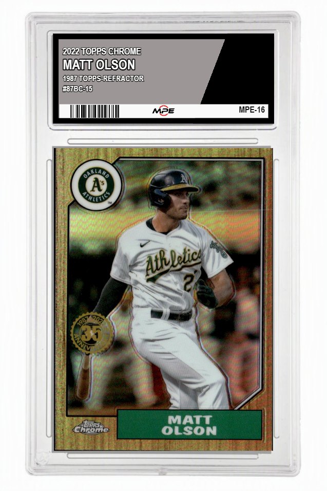 2022 TOPPS CHROME 1987 TOPPS-REFRACTOR #87BC-15 MATT OLSON MPE 9 MINT — graded card up for auction