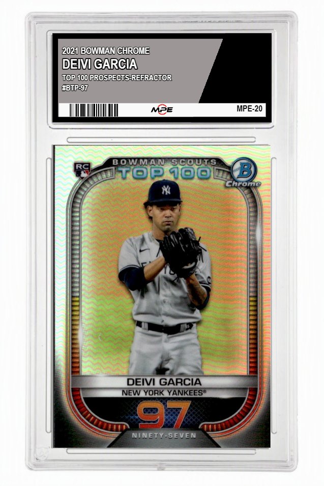 2021 BOWMAN CHROME TOP 100 PROSPECTS-REFRACTOR #BTP-97 DEIVI GARCIA MPE 10 GEM/MT — graded card up for auction