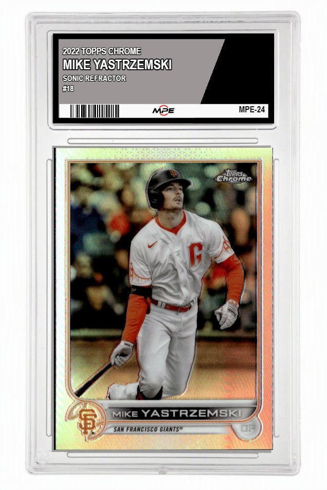 2022 TOPPS CHROME SONIC REFRACTOR #18 MIKE YASTRZEMSKI MPE 9.5 MINT+ — graded card auctioned from the MPE vault